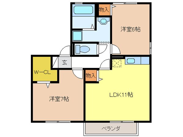 セジュールミキＥの物件間取画像